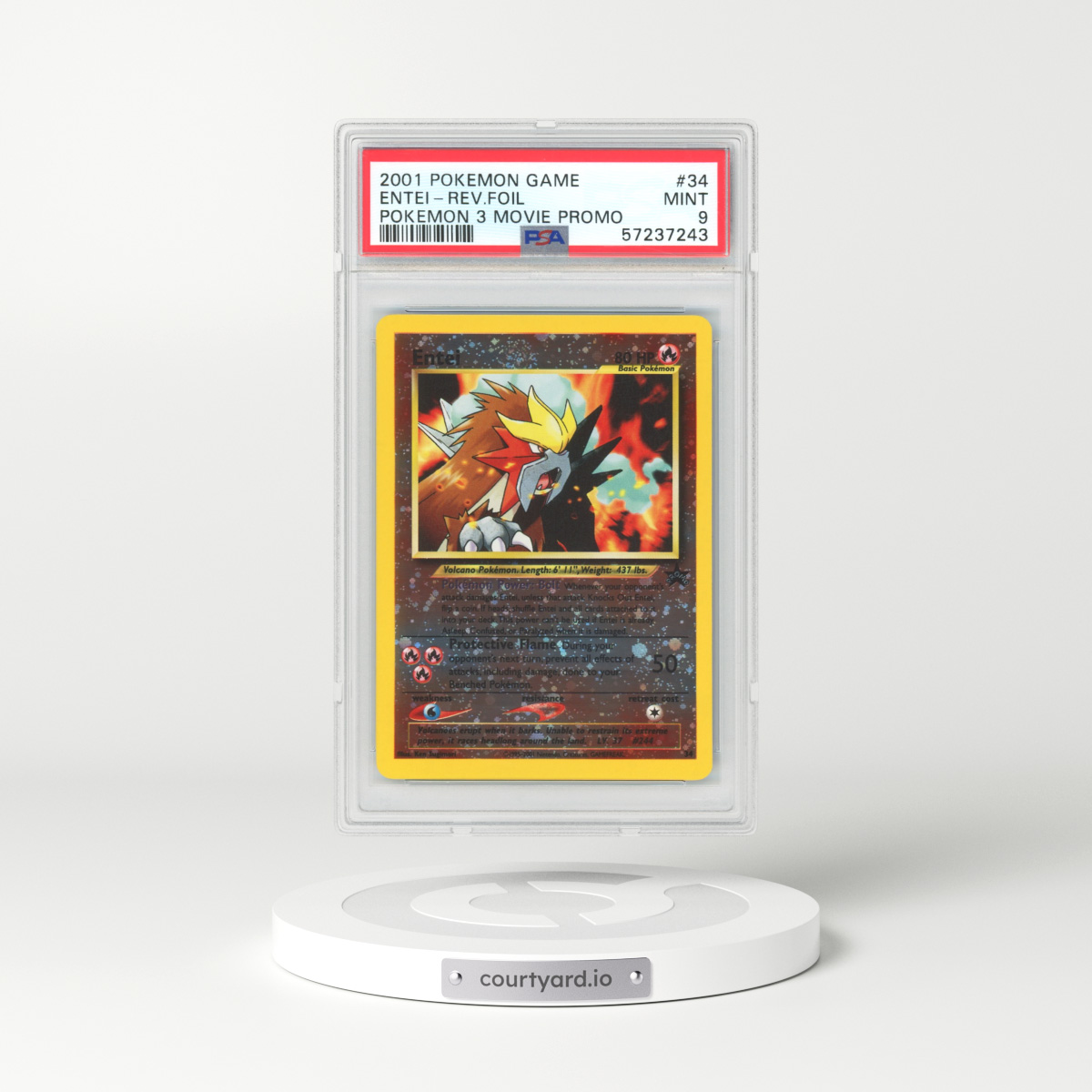 2001 Pokémon Game Entei Reverse Holo Pokemon 3 Movie Promo PSA sale 10 Gem Mint! #34